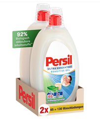 Bild zu [Prime Days] Persil Ultra Konzentrat Sensitive Gel Waschmittel (2 x 65 WL) für 20,48€ (Vergleich: 32,95€)