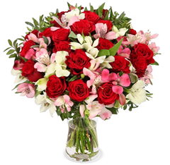 Bild zu Blume Ideal: Blumenstrauß Liebesgruß mit 30 Stielen (bis zu 100 Blüten) für 24,98€
