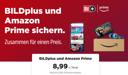 Bild zu BILDplus und Amazon Prime für 8,99€/Monat – nur für Prime Neukunden (monatlich kündbar)