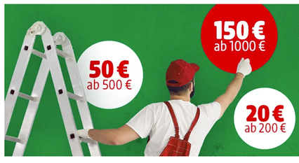 Bild zu Hagebau: nur heute 20€ ab 200€, 50€ ab 500€ und 150€ ab 1000€ Bestellwert