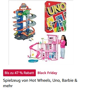 Bild zu Amazon: Spielzeug von Hot Wheels, Uno, Barbie & mehr zu sehr guten Preisen