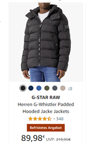 Bild zu G-STAR RAW Herren G-Whistler Padded Hooded Jacke Jackets ab 89,98€
