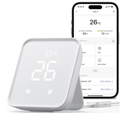 Bild zu SwitchBot Hub 2, WLAN Thermometer Hygrometer, Smart IR Fernbedienung, Klimaanlagensteuerung, verbindet SwitchBot mit WLAN für 51,99€