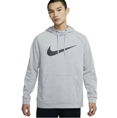 Bild zu Nike Hoodie Dri-FIT Training Swoosh hellgrau/schwarz (M–XL) für 19,99€
