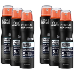 Bild zu 6er Pack L’Oréal Men Expert 5-in-1 Deo, Carbon Protect (6 x 150ml) für 9,89€ (VG: 14,70€)