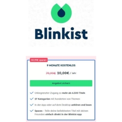 Bild zu Blinkist: Jahresmitgliedschaft für 20€ (statt: 79,99€) – tausende Bücher in nur je 15 Min. zusammengefasst