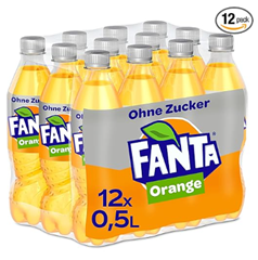 Bild zu 12 x 0,5l Fanta Zero Orange – fruchtig-spritzige Limonade mit klassisichem Orangen-Geschmack – ohne Zucker und ohne Kalorien für 6,40€ = 53 Cent pro Flasche