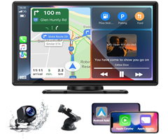 Bild zu Tragbares Autoradio Apple CarPlay & Android Auto mit Rückfahrkamera und Touchscreen für 113,63€