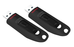 Bild zu 2er Pack SANDISK Ultra USB-Flash-Laufwerk 64 GB (130 MB/s, Schwarz) für 9€ (Vergleich: 16,66€)