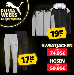 Bild zu SportSpar: PUMA teamCUP Sweatjacke und Jogginghose für 19,99€ bzw. 17,99€ zzgl. eventuell Versand