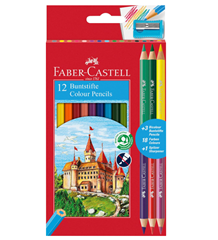Bild zu [Prime] Faber-Castell Buntstifte Set (15-teilig, bruchsicher, inkl. 3 Bicolour, 1 Spitzer) für 2,69€ (statt 3,60€)