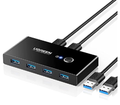 Bild zu UGREEN USB 3.0 Switcher (2 In 4 Out USB Switch, mit 2 USB A auf A Kabeln) für 23,99€ (statt 39,95€)