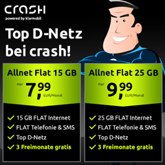 Bild zu Crash Tarife: z.B. 25GB Daten im Vodafone Netz mit Allnet Flat für rechnerisch 8,74€/Monat