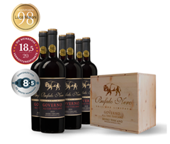 Bild zu Die Weinbörse: 6 Flaschen Bufalo Nero Edizione Limitata Governo in Holzkiste für 44,99€ (statt 74,94€)