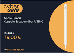 Bild zu APPLE Pencil (USB-C) Eingabestift Weiß für 79€ (Vergleich: 93,34€)