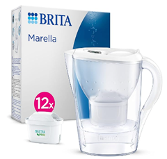 Bild zu BRITA Wasserfilter-Kanne Marella weiß (2,4l) inkl. 12x MAXTRA PRO All-in-1 Kartusche (Jahresvorrat) für 59,99€ (Vergleich: 72,99€)