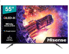 Bild zu Hisense 55E76GQ QLED (55 Zoll) Fernseher (Smart TV, Dolby Vision & Atmos, USB-Recording, Bluetooth, Alexa Built-In, Google Assistant, EEK: G) für 359€ (Vergleich: 479,99€)