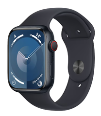 Bild zu [nur 250x] Apple Watch Series 9 LTE 45mm Aluminium Sportarmband Mitternacht M/L für 479€ (Vergleich: 526,23€)