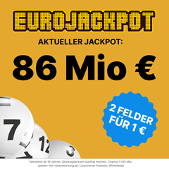 Bild zu Tippland: 2 Felder Euro Jackpot für 1€ als Neukunde – morgen 98 Millionen im Jackpot